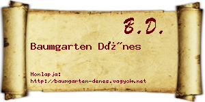 Baumgarten Dénes névjegykártya